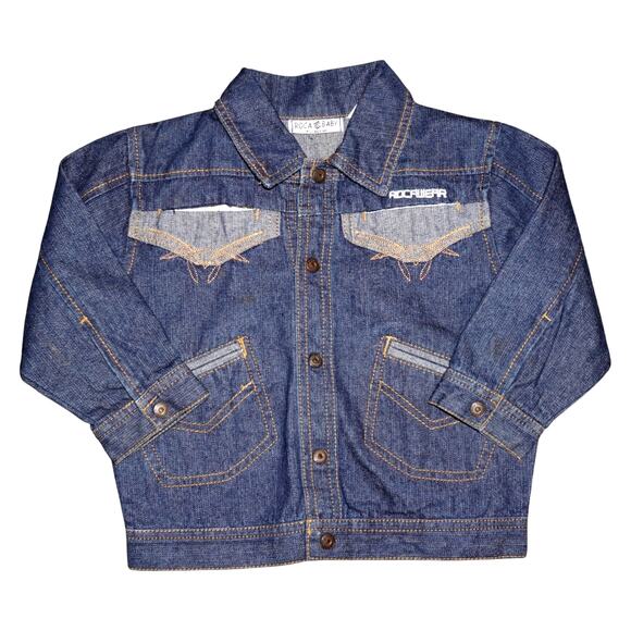 Rocawear Roca Baby Denim Jacket & Bloomers Set Size 3T Embroidered Crest - Picture 1 of 8